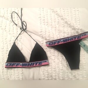 Off White Black Tape Logo Bikini with Pink and Blue size 40 (XS to S)